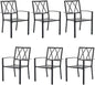 Outdoor Dining Chairs Set of 6, Mteal Frame Stackable Patio Dining Chairs with Armrest, Wrought Iron Patio Bistro Chairs for Lawn, Backyard, Garden, Porch