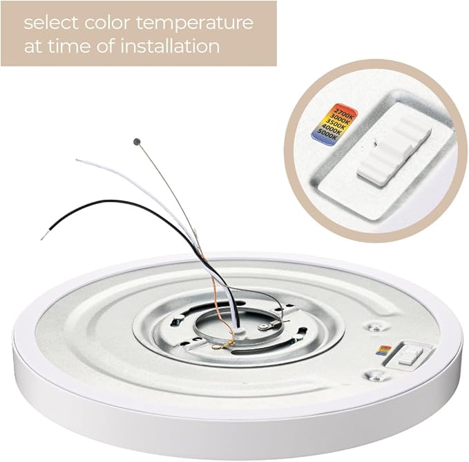 Builder Essential Round LED 11in Flush Mount 21W 2,050 Lumens with 5-CCT Selectability 2700-3000-3500-4000-5000K in Brushed Nickel