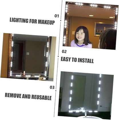 1set Led Vanity Mirror Lights Adjustable Brightness USB Powered Makeup Lights for Mirrors Installation Professional Lighting for Makeup Application