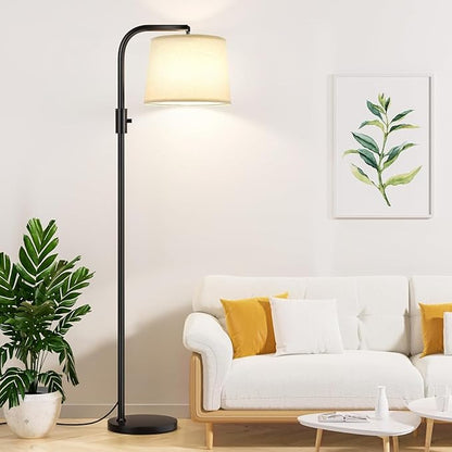 Ambimall 𝐅𝐮𝐥𝐥𝐲 𝐃𝐢𝐦𝐦𝐚𝐛𝐥𝐞 Floor Lamp - Floor Lamps with 9W 𝐋𝐄𝐃 Bulb, Standing Lamps for Living Room with Adjust Head, Modern Standing Tall Light Rotary Switch for Office