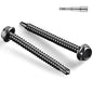 #10 x 1-1/2 Inch Self Drilling Screws, (184pcs) 2 lbs Black Self Tapping Screws for Metal, 410 Stainless Steel Hex Washer Head Sheet Metal Screw