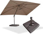 PURPLE LEAF 10X10Ft Patio Cantilever Umbrella with Base Included Square Outdoor Umbrella with 360° Rotation and Aluminum Offset Hanging for Garden Backyard Pool, Taupe