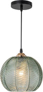 Green Glass Pendant Light Fixture Black Mid Century Modern Pendant Lighting Chandelier 1-Light Globe Ceiling Hanging Light for Bedroom Living Dinning Room Kitchen Island