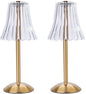 HEQET Cordless Table Lamps for Home,Table,Dining Room, Gold Rechargeable Lamps, USB Charge 12'' Tall LED Brass Portable Outdoor Indoor Table Lamp with Built-in Dimmer (Pack2 Gold Flower Lamp)