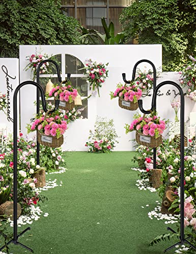 Ottsuls Shepherd-Hooks Adjustable for Bird-Feeder Lantern Plant-Hook Garden-Stake - Plant Stand Hanger for Outdoor Flower Basket, Bird Feeder Hanger Weddings Decor - size: 92 INCH, style: A-2 Pack