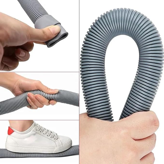 HLMOptimo 6 Feet Universal Washing Machine Drain Hose Flexible Dishwasher Drain Hose Extension Kits Corrugated Washer w/ 2 Clamps 1 adapter 1 U-Bend Holder