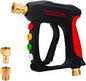 DUSICHIN Short Pressure Washer Wand High Spray Gun 5 Nozzle Holders 3000 PSI,Foam Cannon Attachment 1/4" Quick Connector Outlet,M22-14mm M22-15mm Fitting, Not fit for Garden Hose