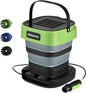 Cordless Electric Sprayer, Portable Water Sprayer with 3.2 gal Water Tank, Auto-Rewind Hose Reel, Portable Cordless Pressure Washer for Cars, Bikes, Garden, Camping(3 Nozzles)