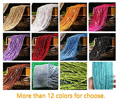 1x2 M Door String Curtain Rare Flat Silver Ribbon Thread Fringe Window Panel Room Divider Cute Strip Tassel for Wedding Coffee House Restaurant Parts, Blue - color: Blue