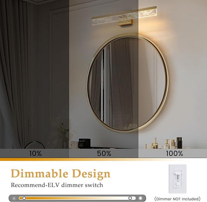 AIJIASI Gold Vanity Light - 24 Inch Modern Bathroom Light Fixture Over Mirror 18W 3000K Warm Lighting Dimmable LED Vanity Lights for Bathroom Restroom Mirror