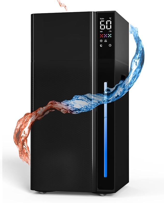 Mifasol Humidifier Large Room, 5.3Gal/20L Warm & Cool Mist Humidifiers for Home 1500 sq ft, Whole House Humidifier, Humidifiers for Bedroom Home Plants Office Large Areas, Black