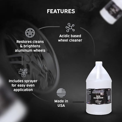 LANE'S New Aluminum Car Wheel Cleaner | Acid Rim Cleaner and Brightener | Brake Dust, Oxidation & Rust Remover for Motorcycles, Cars, Trucks | Shines & Eliminates Hard Scrubbing | 1 Gallon, 2 Pack