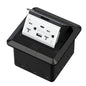 KYHSHJ USB Pop Up Floor Socket Kit with 2 * 20A Receptacle，4.8A 1 USB-A Ports &1 USB-C Port，Corrosive Resistant Hardware,Black