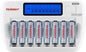 Tenergy Rechargeable Battery and Charger Combo TN162 - 8-Bay Smart AA/AAA NiMH/NiCd Charger + 8 pcs AAA NiMH Rechargeable Batteries