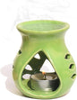 Ceramic Essential Oil Burner Wax Melt Burners |Aromatherapy| Ceramic Oil Diffuser| Candle Tealight Holder (Set of 1) Home Bedroom Decor Christmas Housewarming Gift, Green