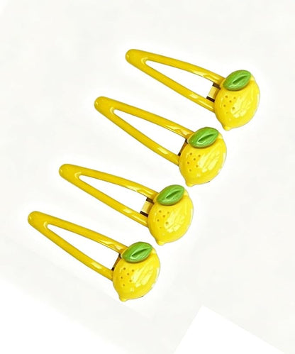 Lemon Bow Clips Baby Girls Fruits Bowknot Pin Kids Girls Yellow Lemon Hair Bow Clips BBG97 (Set-F)