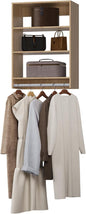Medium Double Hanging Closet Unit, Modular Closet System, Wood Closet System Organizer with Storage for Walk In Closets, Clothing Rack Closet for Hanging Clothes, Bedroom, 28.5"W