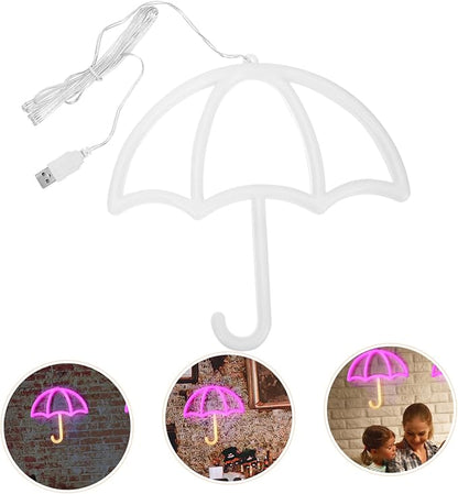Light up Sign Photo Moon Lamp Umbrella Neon Night Lamp Neon Sign Night Light Led Neon Light Dorm Decor Aesthetic Room Decor Interior Neon Sign White Plastic Usb