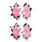 Birthday Hair Clips for Baby Girls - 2Pc Cow Print Bow with White Number Hair Clips for 2nd Birthday Baby Bow Party Decorations for Girls Toddlers Hair Accessories (Cow Print -2 Years)