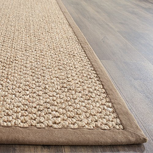 SAFAVIEH Area Rug 2x3 - Natural Fiber Collection - Natural Brown, Sisal, Woven Design with Border (NF525B) - color: Natural, size: 2' x 3' (Rectangular)