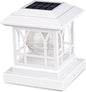 Solar Post Cap Lights, Warm White & RGB Automatic Cycling, Cracked Glass Bulb, 20 Lumens lP65 Waterproof Fit 3.6x3.6 4x4 4.5x4.5 5x5 Wood Fence Post Solar Powered Lights White (1 Pack)