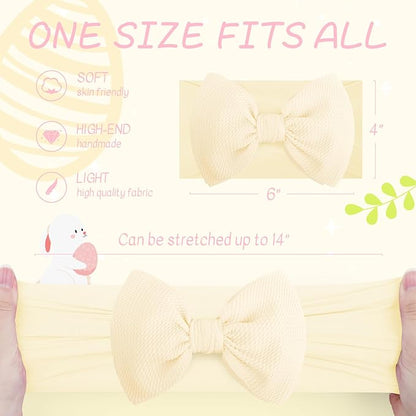 Easter Headbands for Girls Hair Bow Rabbit Cheer Bow Easter Bunny Hairbands Hair Accessories Baby Girl Large Bows Easter Gifts for Baby Biege