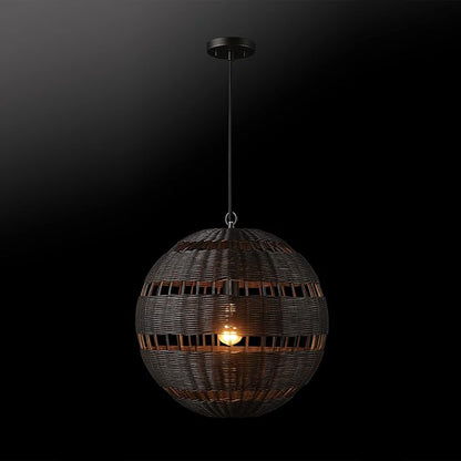 GLOBE Electric Novogratz x 65838 Beth 1-Light Pendant Lighting, Matte Black, Bulb Not Included