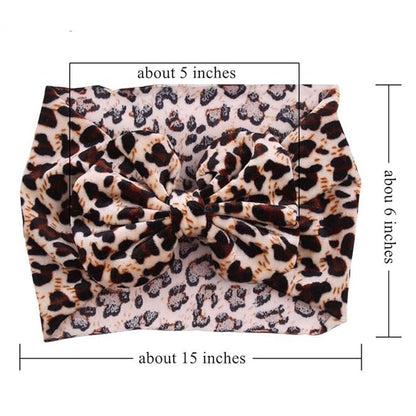 Baby Girls Leopard Headband Bow Headwear Turban Headband for Baby Toddler Wide Hairband Hair Accessories 2 Pack TSFD40