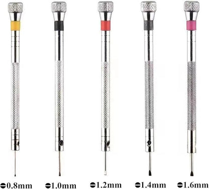 Precision Screwdriver Set,0.8-1.6mm Professional Screwdriver Kit Fit for Watch,Eyeglasses and Electronics Repair with 5 Extra Replace Blades