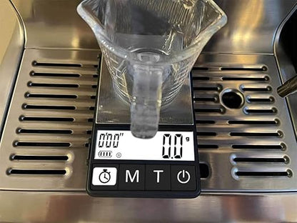 (Latest Version) Espresso Scale with Timer 1000g x 0.1g, Espresso Coffee Scale for Drip Tray, 35 Ounces/0.01oz,Coffee Scale Espresso with Silicone Mat,Large Backlit Display,Batteries