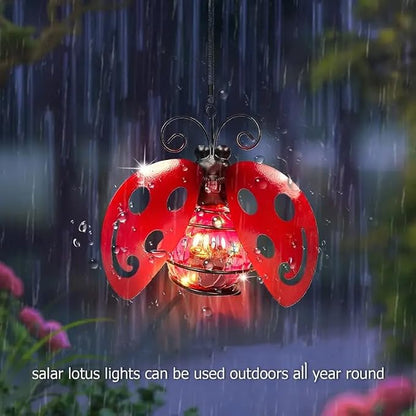 EVOLUX Solar Outdoor Ladybug Lights for Garden - Outdoor Statues Figurine Lights for Lawn, Patio, Balcony, Yard Ornament Cut Housewarming Gifts(2 pcs)