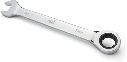 Jaeger 7 mm Ratchet Wrench with Precision Ratcheting and Hardened, Polished Steel for Projects with Metric Tight Spaces