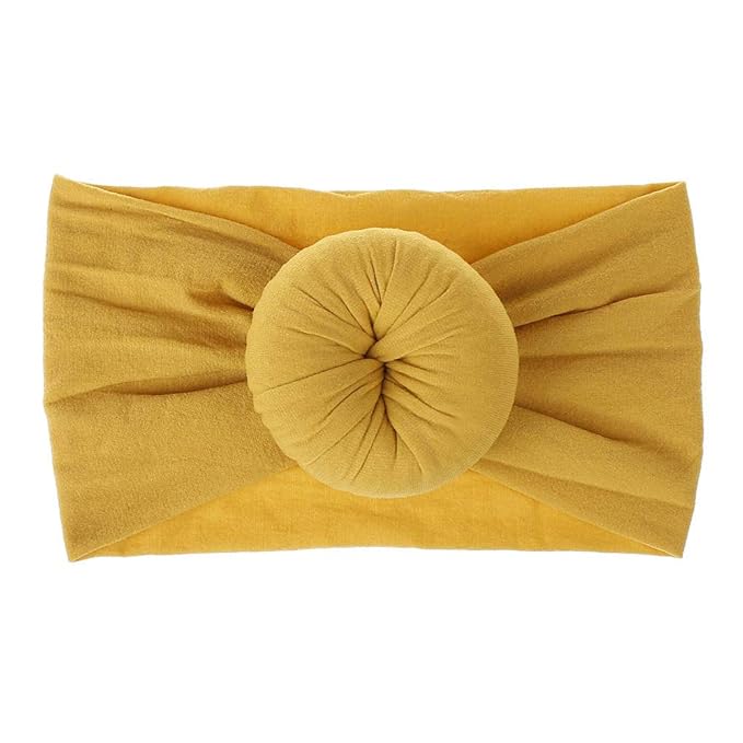 Qandsweet Baby Headbands Circle Bows Knotted Soft Silk Nylon Headwraps For Newborn Infant Toddlers Girl Kids
