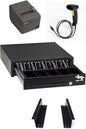 EOM-POS Hardware Bundle for Square - Cash Drawer, Mounting Brackets, Thermal Receipt Printer, Barcode Scanner [Compatible with Square Stand and Square Register]
