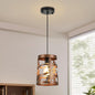 Rustic Bear Pendant Lights, 1-Light Brushed Bronze Round E26 Base Cage Metal Fixture Adjustable Hanging Height for Kitchen Island, Hallway, Dining Room,Foyer,Bedroom(No Bulb Included)