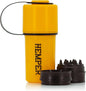 Hemper Keeper 3‑in‑1 Herb Grinder with Dual Storage Container - Smell‑Proof, Airtight & Water‑Resistant - Built‑In Removable Grinder, Dual Compartments for Flower & Ground - (Yellow & Black)