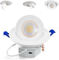 Adetu Led Recessed Lighting 6 inch, 360°+90° Adjustable Directional Gimbal 6 inch Led Recessed Light, 2700K-5000K 5CCT Dimmable Retrofit Eyeball Can Recessed Lights with Jbox, ET (White,1 Pack)