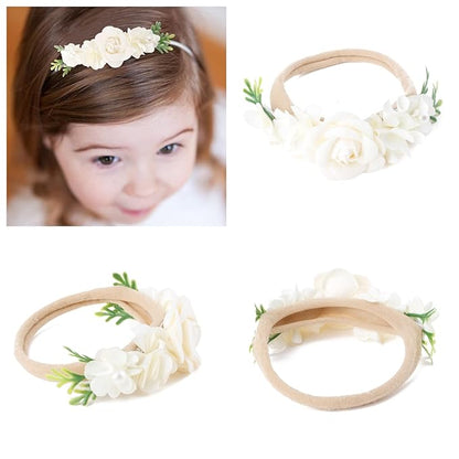 6pcs Baby Headbands Nweborn Flower Hair Bows for Girls-Infant Elastic Hair Band Bows Wraps Baby Headband Hair Accessories Gifts for Toddles