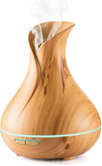550ml Ultrasonic Aroma Diffuser & Cool Mist Humidifier with LED Lights – Quiet Essential Oil Diffuser for Home, Office, Yoga, Bedroom (550ml)