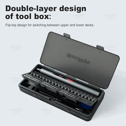 Mini Electric Screwdriver Set,Precision Electric Screwdriver， With electric drill function, 3 Gears Torque, 3LED light,Magnetic Storage，Overload Protection, Repair Tool Set for Phone Camera...