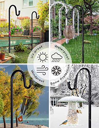 Ottsuls Shepherd-Hooks Adjustable for Bird-Feeder Lantern Plant-Hook Garden-Stake - Plant Stand Hanger for Outdoor Flower Basket, Bird Feeder Hanger Weddings Decor - size: 92 INCH, style: A-2 Pack