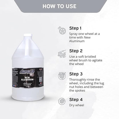 LANE'S New Aluminum Car Wheel Cleaner | Acid Rim Cleaner and Brightener | Brake Dust, Oxidation & Rust Remover for Motorcycles, Cars, Trucks | Shines & Eliminates Hard Scrubbing | 1 Gallon