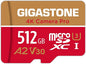 【5-Years Data Recovery】 GIGASTONE 512GB Micro SD Card, 4K Camera Pro, A2 V30 for Smartphone, Gopro, Action Cams, 4K UHD Video Recording, R/W up to 150/120 MB/s, UHS-I U3 C10 Class 10 with Adapter