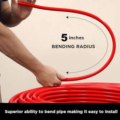 Pex-A Tubing 1/2 Inch x 1000 Ft Coil, Non-Barrier Pipe for Potable Water, Flexible Water Tubing for Plumbing, Red