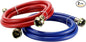 4 FT Rubber Washing Machine Hoses Burst Proof Water Supply Lines By AMI PARTS - for Hot and Cold Water Washer Hoses (2 Pack)