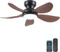 36 Inch Modern Ceiling Fans with Lights, Small Flush Mount Ceiling Fan with Light and Remote/APP Control, 5 Reversible 6 Speeds Curved Blades, 3 CCT Dimmable Lights for Kids Room, Brown