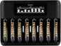 Tenergy 8 Count AA NiMH Premium Pro Rechargeable Batteries and TN480U 8-Bay LCD Display Fast Charger