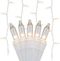 Kringle Traditions 150 Clear Incandescent Curtain Icicle Lights, 5.5' String Lights for Bedroom, Indoor/Outdoor Use