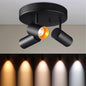 LEONLITE 36W 5CCT 3 Light LED Directional Ceiling Spotlight Fixtures, Adjustable Spot Light Flush Mount, Dimmable Accent Lighting for Kitchen, Hallway, 110-277V, 3200lm, CRI90, Black