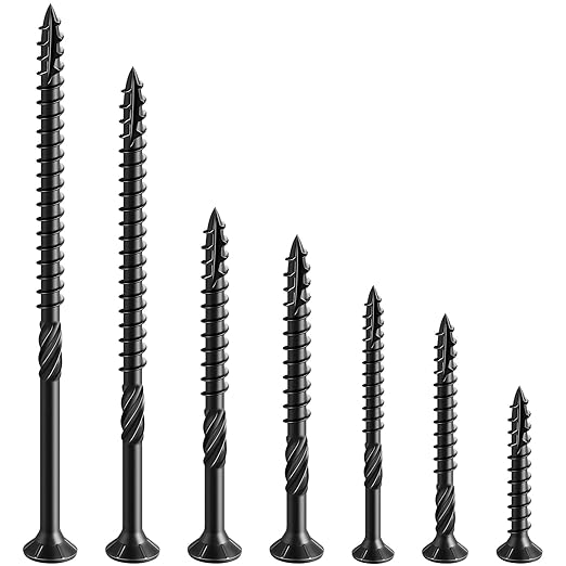 #10 * 3" Black Deck Screws, (342pcs) 5 lbs.Exterior Wood Screws, Rust Resistant Epoxy Coated, Bronze, T20 Star Bit